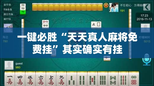 一键必胜“天天真人麻将免费挂”其实确实有挂