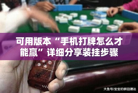 可用版本“手机打牌怎么才能赢”详细分享装挂步骤