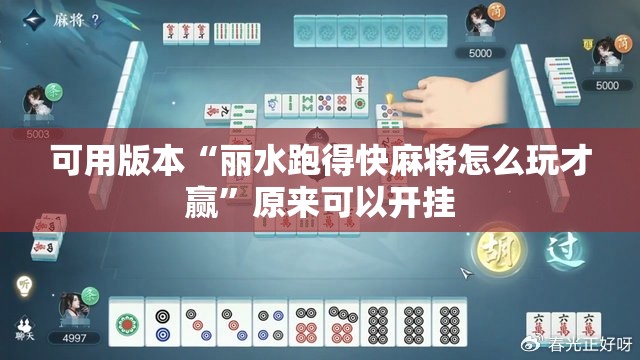 可用版本“丽水跑得快麻将怎么玩才赢”原来可以开挂