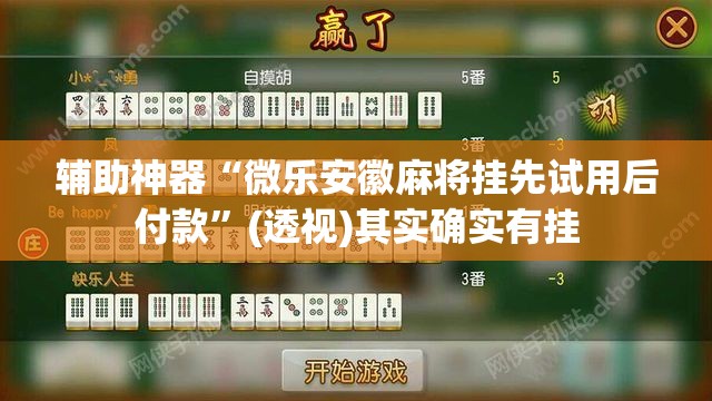 辅助神器“微乐安徽麻将挂先试用后付款	”(透视)其实确实有挂