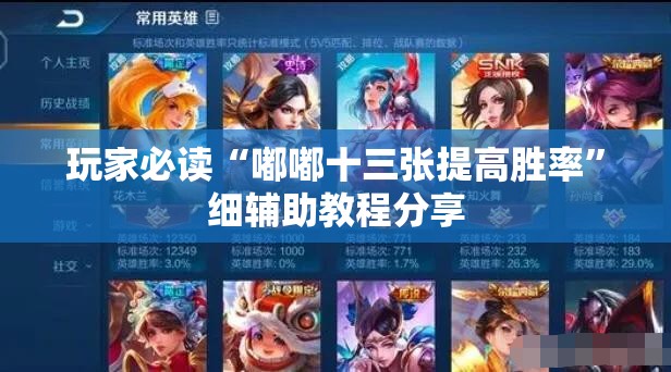 玩家必读“嘟嘟十三张提高胜率”细辅助教程分享