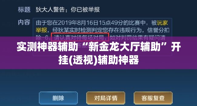 实测神器辅助“新金龙大厅辅助”开挂(透视)辅助神器
