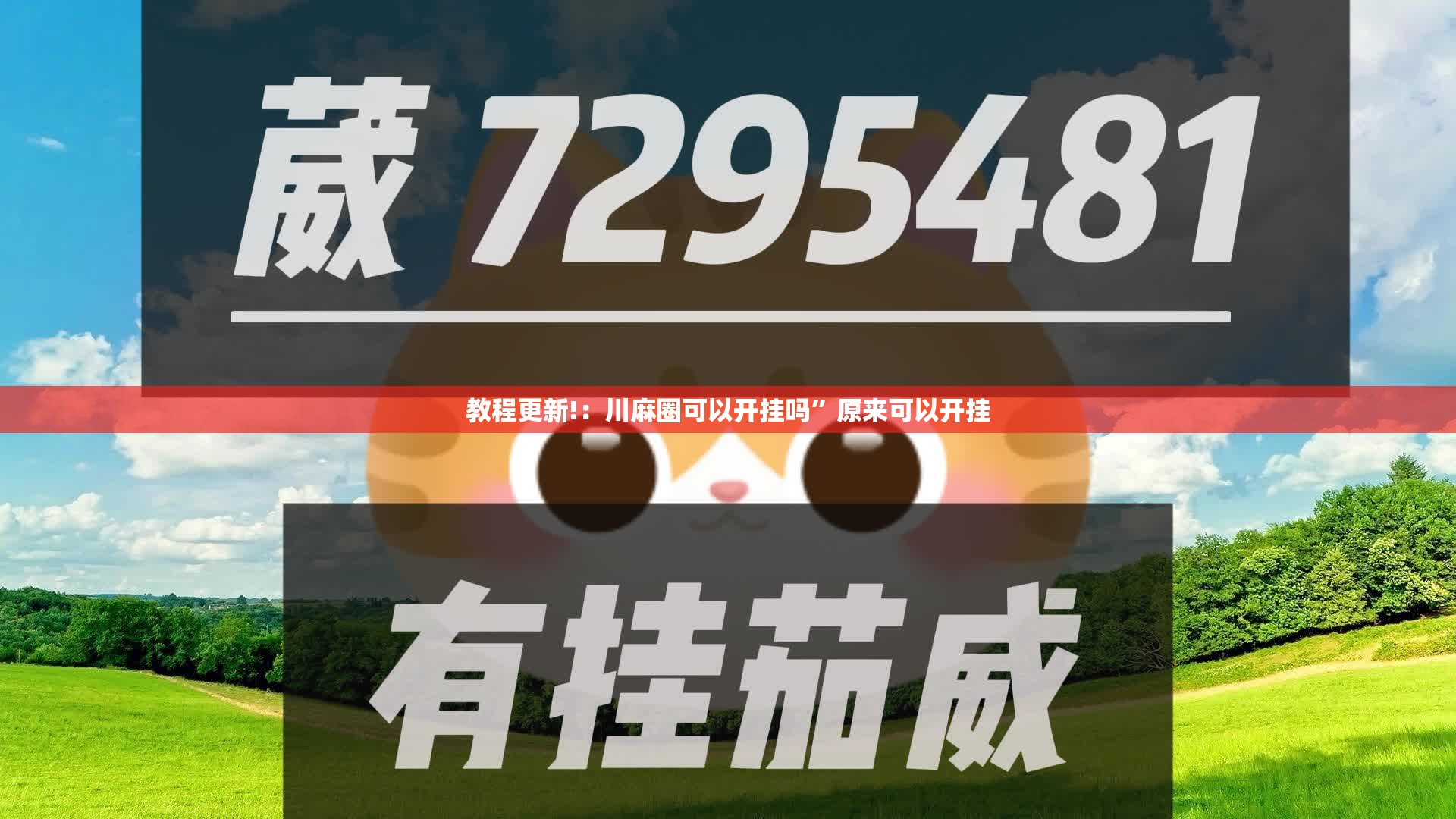 教程更新!：川麻圈可以开挂吗”原来可以开挂