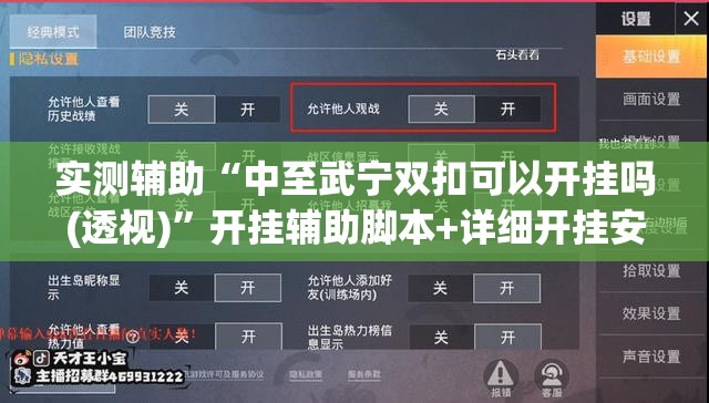 实测辅助“中至武宁双扣可以开挂吗(透视)”开挂辅助脚本+详细开挂安装教程