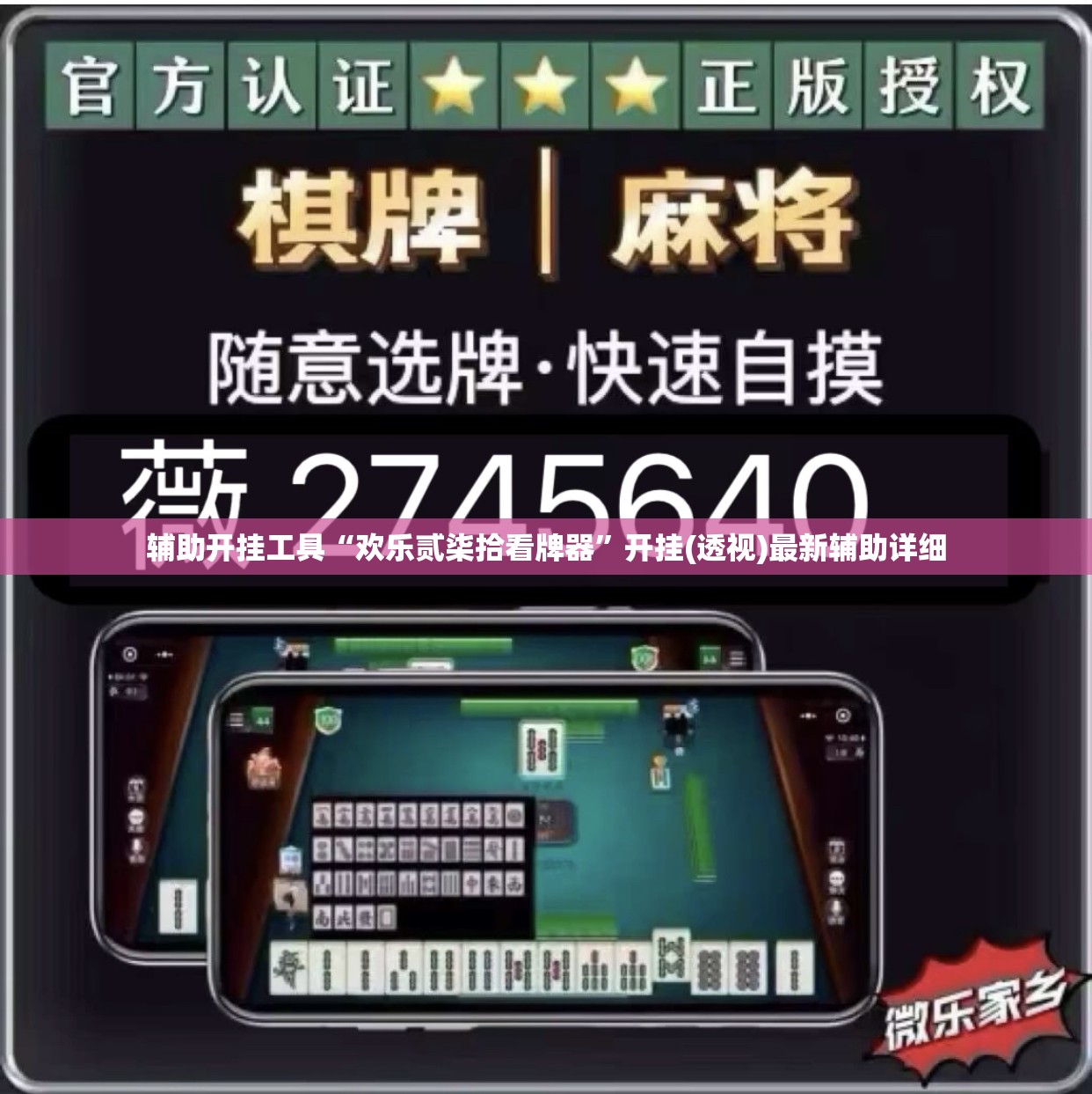 辅助开挂工具“欢乐贰柒拾看牌器”开挂(透视)最新辅助详细