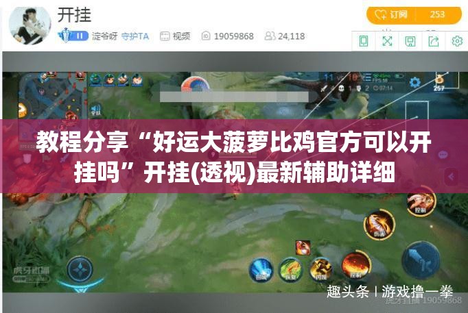 教程分享“好运大菠萝比鸡官方可以开挂吗	”开挂(透视)最新辅助详细