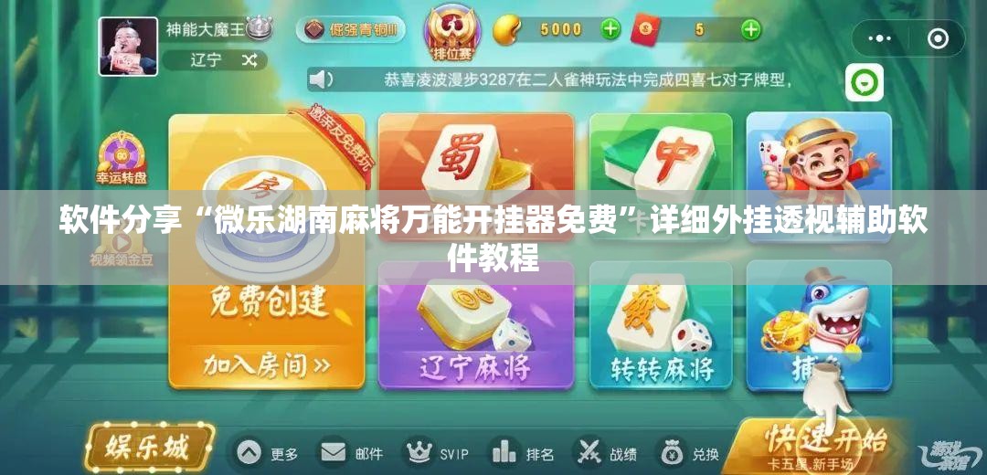 软件分享“微乐湖南麻将万能开挂器免费	”详细外挂透视辅助软件教程