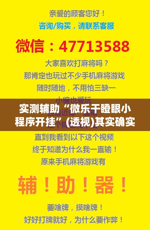 实测辅助“微乐干瞪眼小程序开挂”(透视)其实确实有挂
