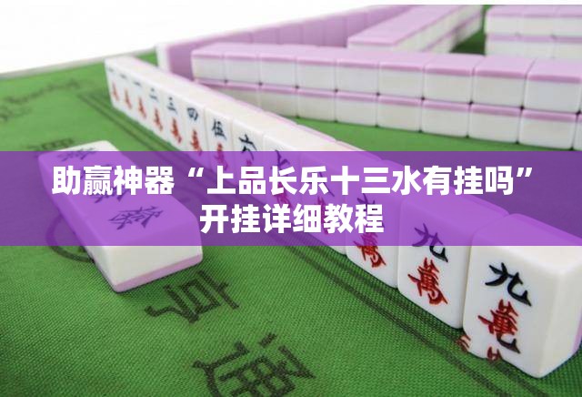 助赢神器“上品长乐十三水有挂吗	”开挂详细教程
