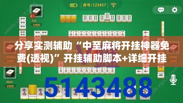 分享实测辅助“中至麻将开挂神器免费(透视)	”开挂辅助脚本+详细开挂安装教程