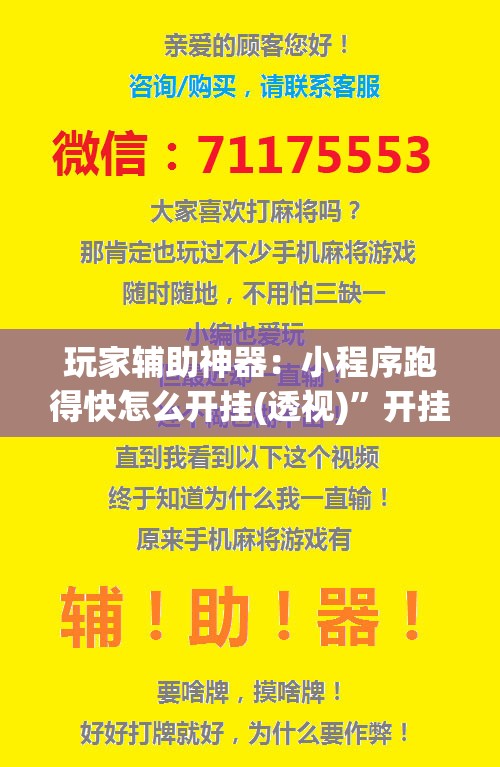玩家辅助神器：小程序跑得快怎么开挂(透视)”开挂辅助脚本+详细开挂安装教程