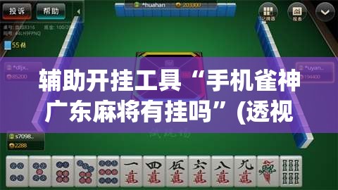 辅助开挂工具“手机雀神广东麻将有挂吗	”(透视)其实确实有挂