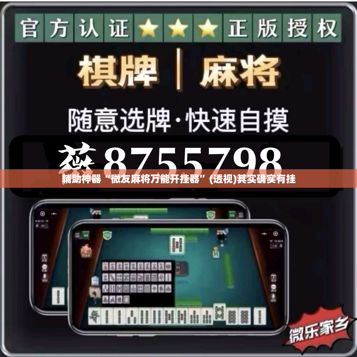 辅助神器“微友麻将万能开挂器”(透视)其实确实有挂