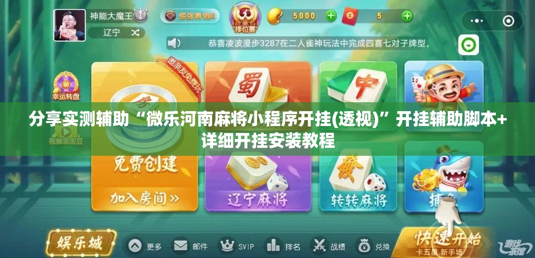 分享实测辅助“微乐河南麻将小程序开挂(透视)	”开挂辅助脚本+详细开挂安装教程