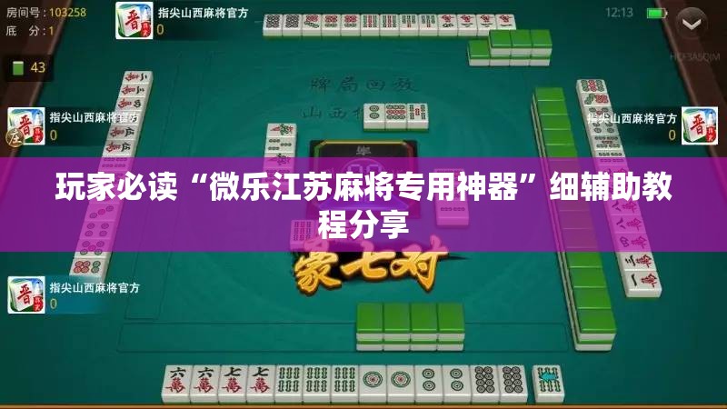 玩家必读“微乐江苏麻将专用神器”细辅助教程分享