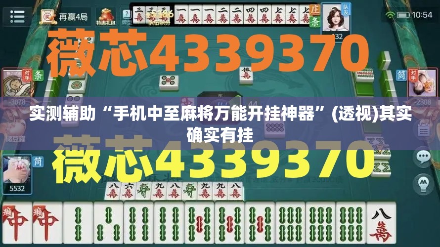实测辅助“手机中至麻将万能开挂神器”(透视)其实确实有挂