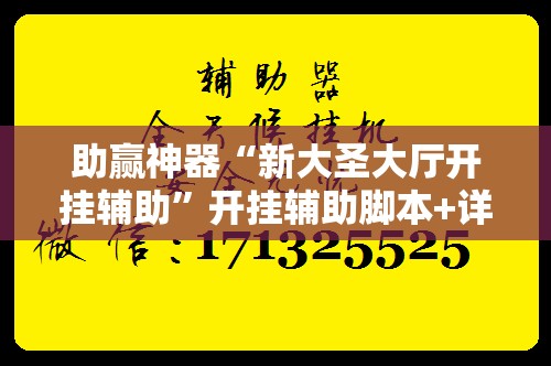 助赢神器“新大圣大厅开挂辅助	”开挂辅助脚本+详细开挂安装教程