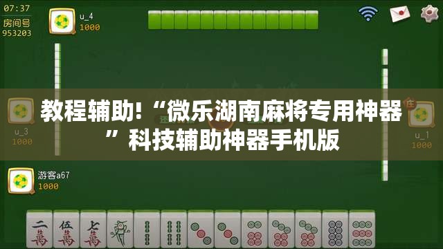 教程辅助!“微乐湖南麻将专用神器	”科技辅助神器手机版
