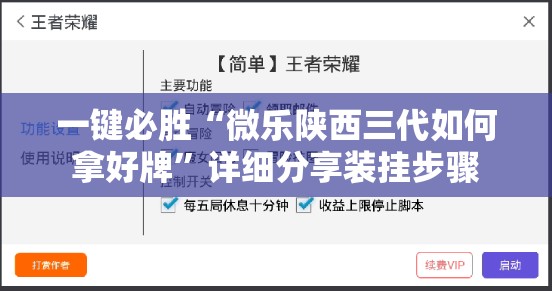 一键必胜“微乐陕西三代如何拿好牌	”详细分享装挂步骤