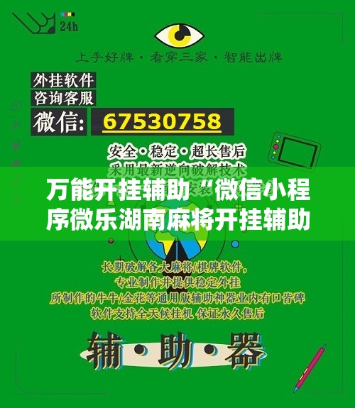 万能开挂辅助“微信小程序微乐湖南麻将开挂辅助器通用版”2026开挂教程步骤