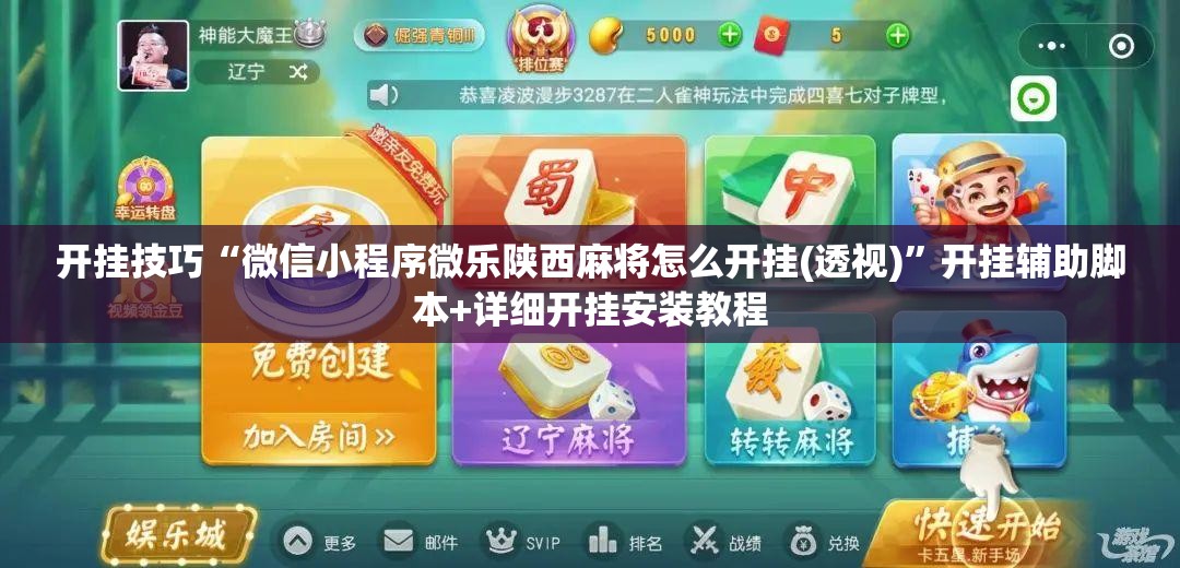 开挂技巧“微信小程序微乐陕西麻将怎么开挂(透视)”开挂辅助脚本+详细开挂安装教程