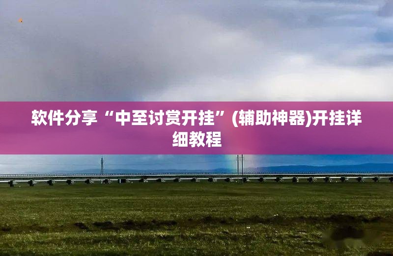 软件分享“中至讨赏开挂”(辅助神器)开挂详细教程